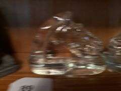 Pair of glass & pair of composite bookend