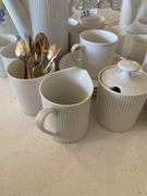 Demitasse pitcher, cups and saucers, sugar, creamer, Arzberg