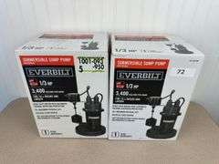 2 Everbilt submersible sump pumps - New
