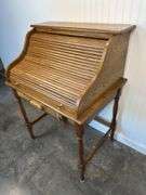 Oak roll-top desk