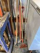 Concrete hoe, axe, scratcher, spar, long handle shovel