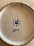 Ceramic ware, tureen, platter, plates and bowls, plate dated 10-16-1938