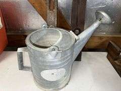 2 levels, watering can, wire baskets