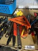 Pliers, adjustable wrenches. Tape measurers, stone, misc