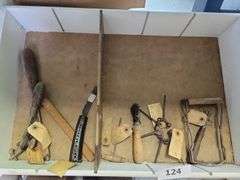 Antique Metal Soldering Iron, Hoof Knife, Wood Awl, Jar Tongs, Leather Working Tools, misc