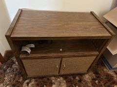 Media cabinet on rollers