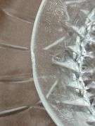 Crystal glasses and bowl, pressed glass round divided plate