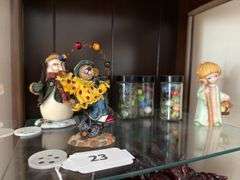 Marbles, figurines, wood turtle, copper vehicle, lighted Star Trek glitter globe