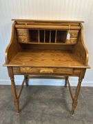 Oak roll-top desk