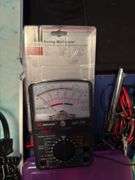 Black & Decker Bullseye, analog multi-meter, case, headphones, night lights