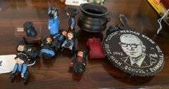 Cast iron figures & trivet