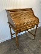 Oak roll-top desk
