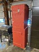 2 wood storage cabinets