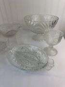 Vintage Pressed Glass Dishware Collection – Assorted Bowls, Platters & Candy Dishes