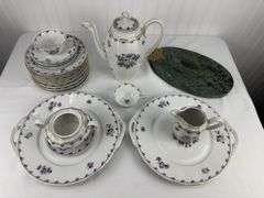 K&A Krautheim Selb Bavaria China, 23 pieces, Antique per sellers, Green Marble Cheese Board