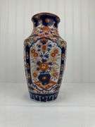 Antique Asian inspired 11” vase and wall plate