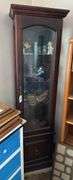 Lighted curio cabinet with glass shelves 16" x 68" x 12"