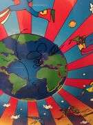 Signed Peter Max Earth Day framed poster 27” x 39”
