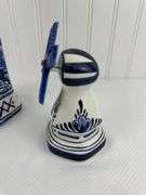 Delfts Holland vase, windmill, bank
