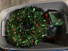 2 tubs of Christmas items