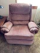 Mauve upholstered recliner