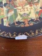 12 - 7.5” Russian designed wall plates (2 are chipped), decorative bird tray