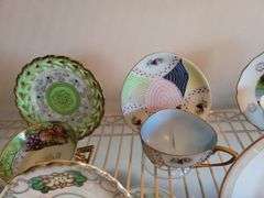 China Tea Cups and Saucers (including plastic stands)