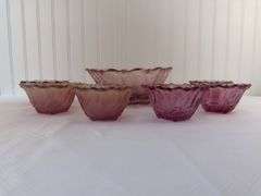vintage glass berry bowl set