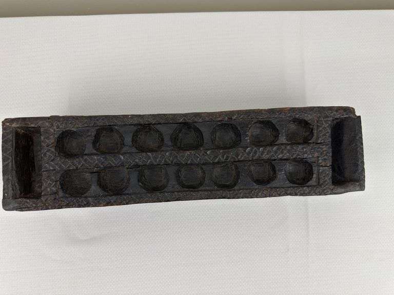 Antique African Carved Wood Mancala Game Board