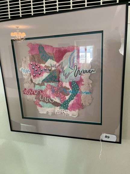 Paper pulp abstract artwork signed by Dion