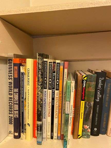 Top shelf of books
