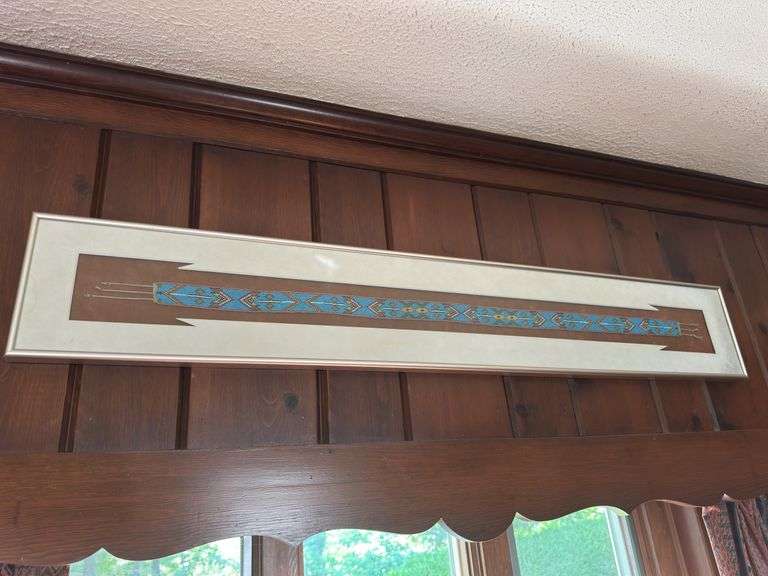 Native American beaded belt in frame