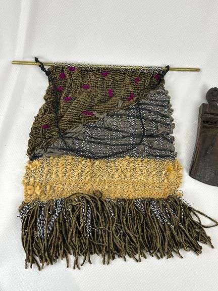 African Carved Tribal Mask with Braided Fiber and Cowrie Accents and Group of Tribal-Inspired Decorative Items