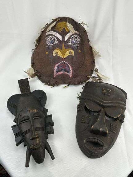 Group of Three Tribal-Style Masks