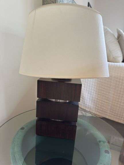 2 lamps green one is 17” high. Brown one is 21” h