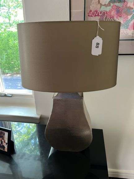 27” textured tin lamp