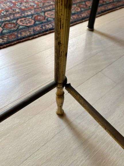 Antique brass and onyx side table 21”w x 13”d x 18”h