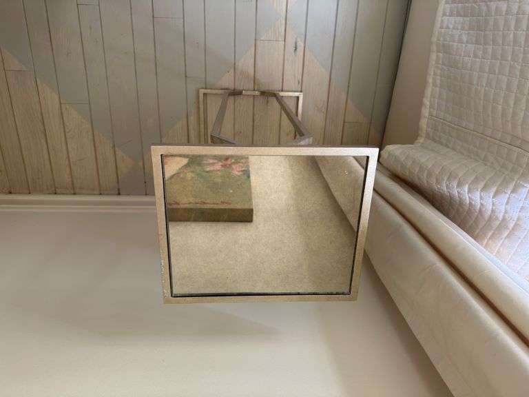 Mirrored side table.  26” t  X 10” X 12”