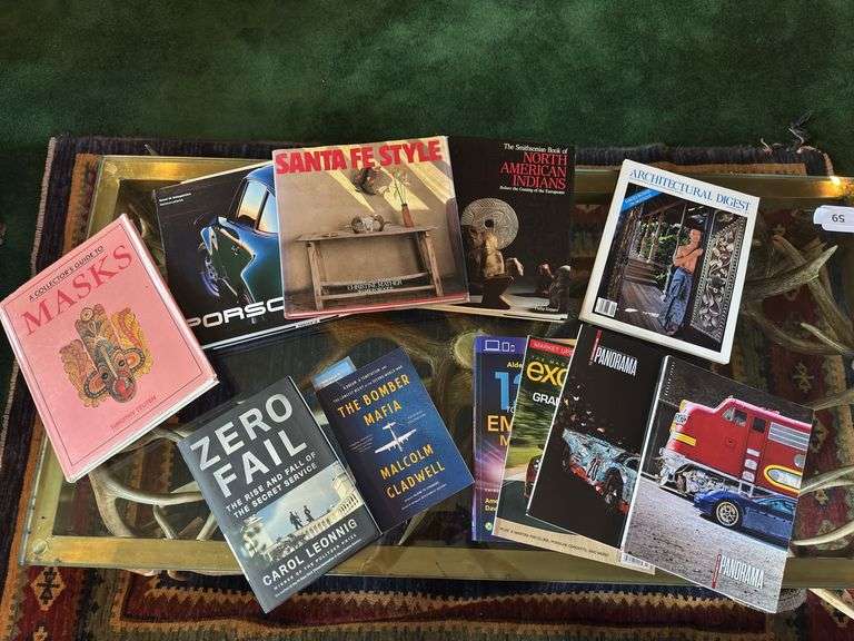 Lot of hard back books and magazines