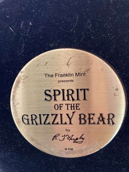 Spirit of the Grizzly Bear 17” cast iron Native American warrior by Franklin Mint artist R. F. Murphy