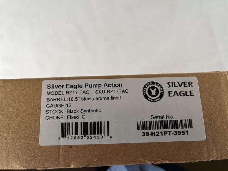 Silver Eagle   12 gauge  RZ17 TAC  39-H21PT-3951