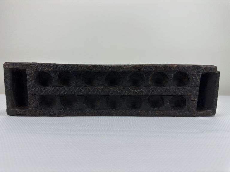 Antique African Carved Wood Mancala Game Board