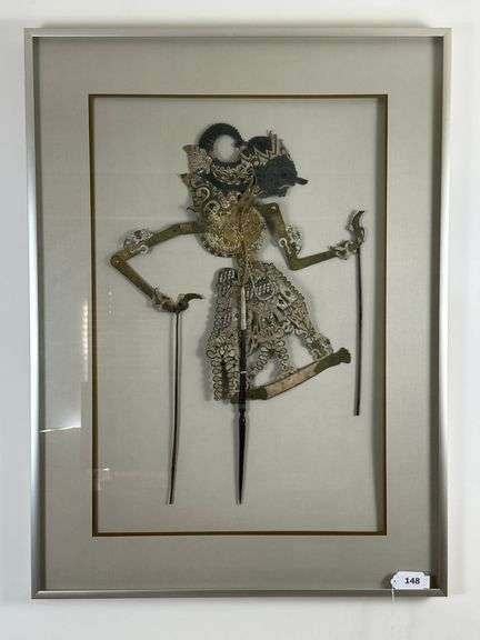 Framed Javanese Wayang Kulit Shadow Puppet