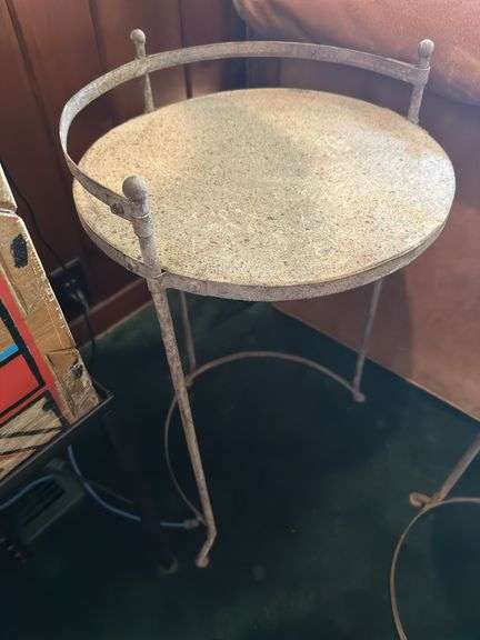 Pair of nesting metal tables