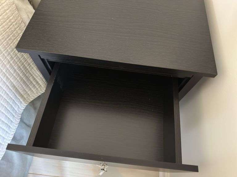 2 drawer side table. 16” d X 19” w X 22” d