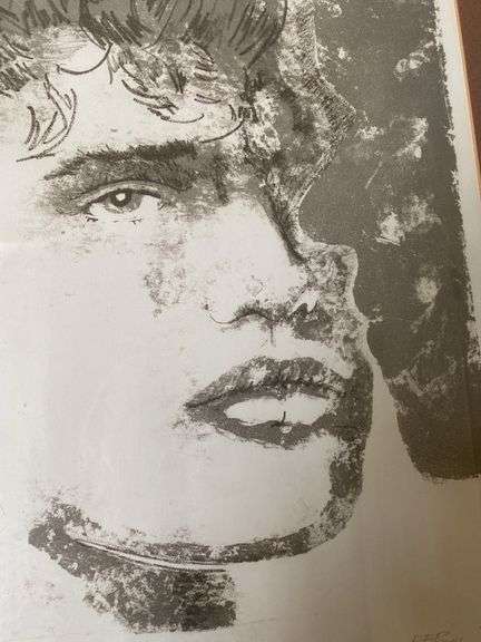 Matted and framed portrait “Tête-à-tête 2/5 signed EER,,, ‘71
