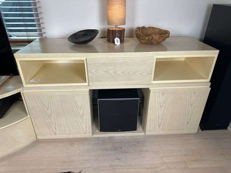 Roche Bobois Modular White Oak Media Console