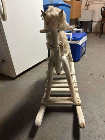 White Childs rocking horse