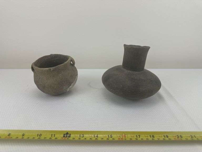 Two Primitive Clay Vessels – Early Indigenous Earthenware