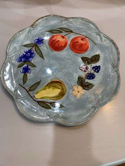 Ceramic platter, plastic containers, Cuisinart salt and pepper mills, Brita water pitcher, miscellaneous